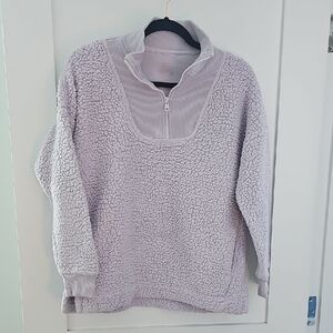 Aerie Lilac Sherpa Cowl Neck Sweater Size XS